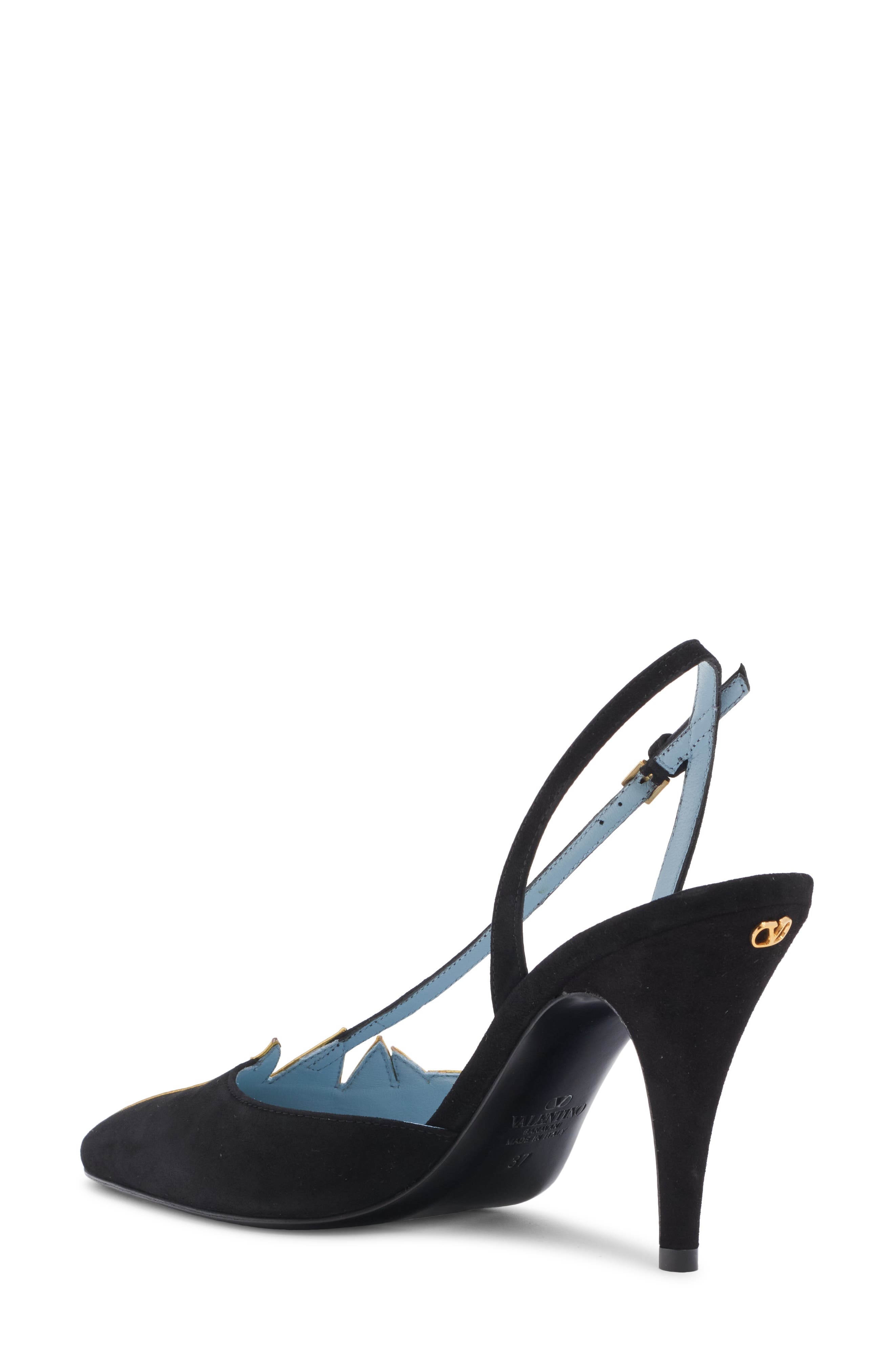 Valentino Garavani Foliage Slingback Pump in Dql Nero/Old Gold at Nordstrom - 2