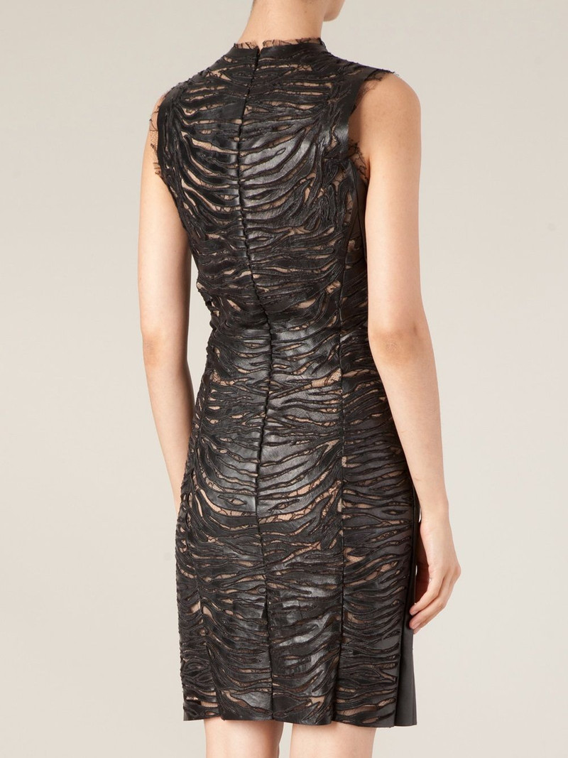 lace panel lambskin dress 4