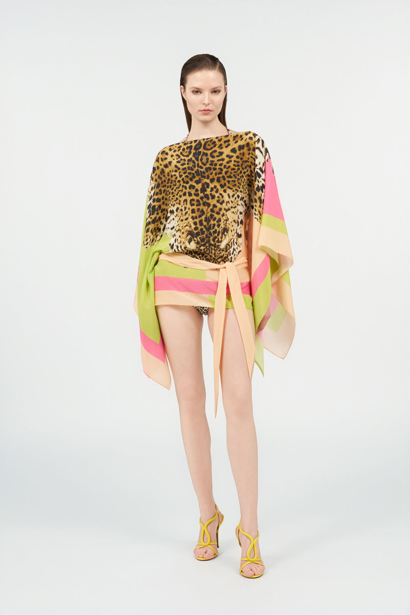 Roberto Cavalli Silk kaftan with Cavalli Pop print outlook