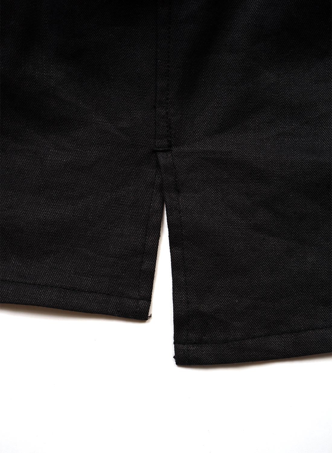 Open Collar Shirt Linen Fleece in Dark Navy - 7