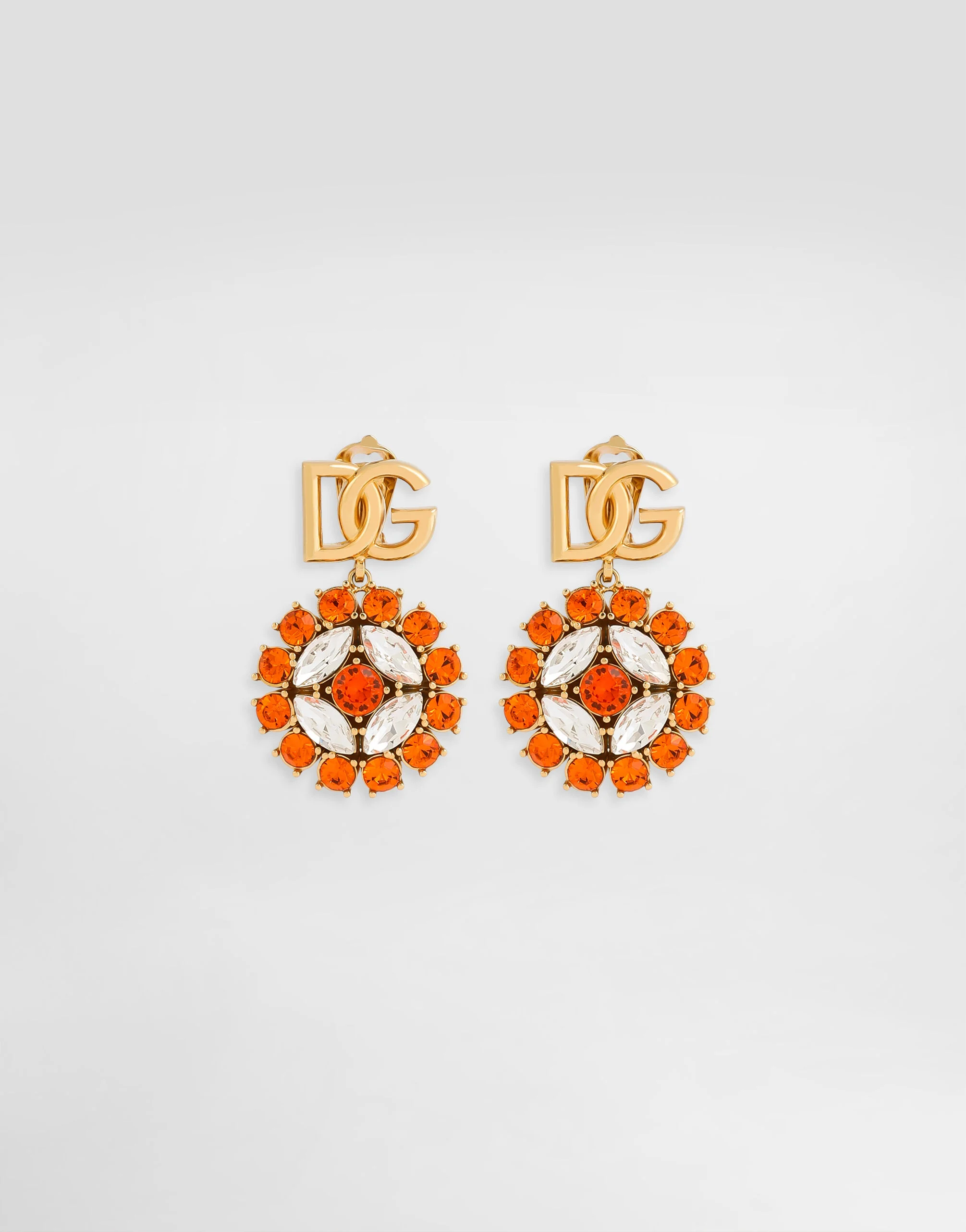 Clip earrings with rhinestones - 1