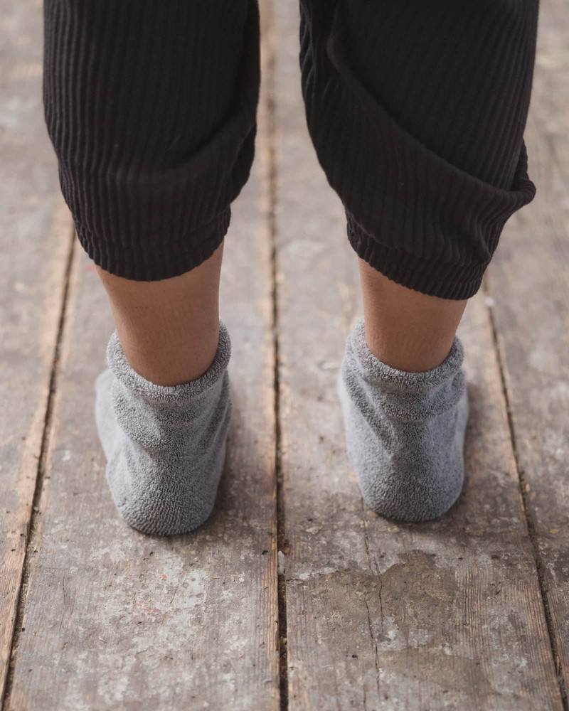 Buckle Overankle Socks - Textured Organic Cotton 3