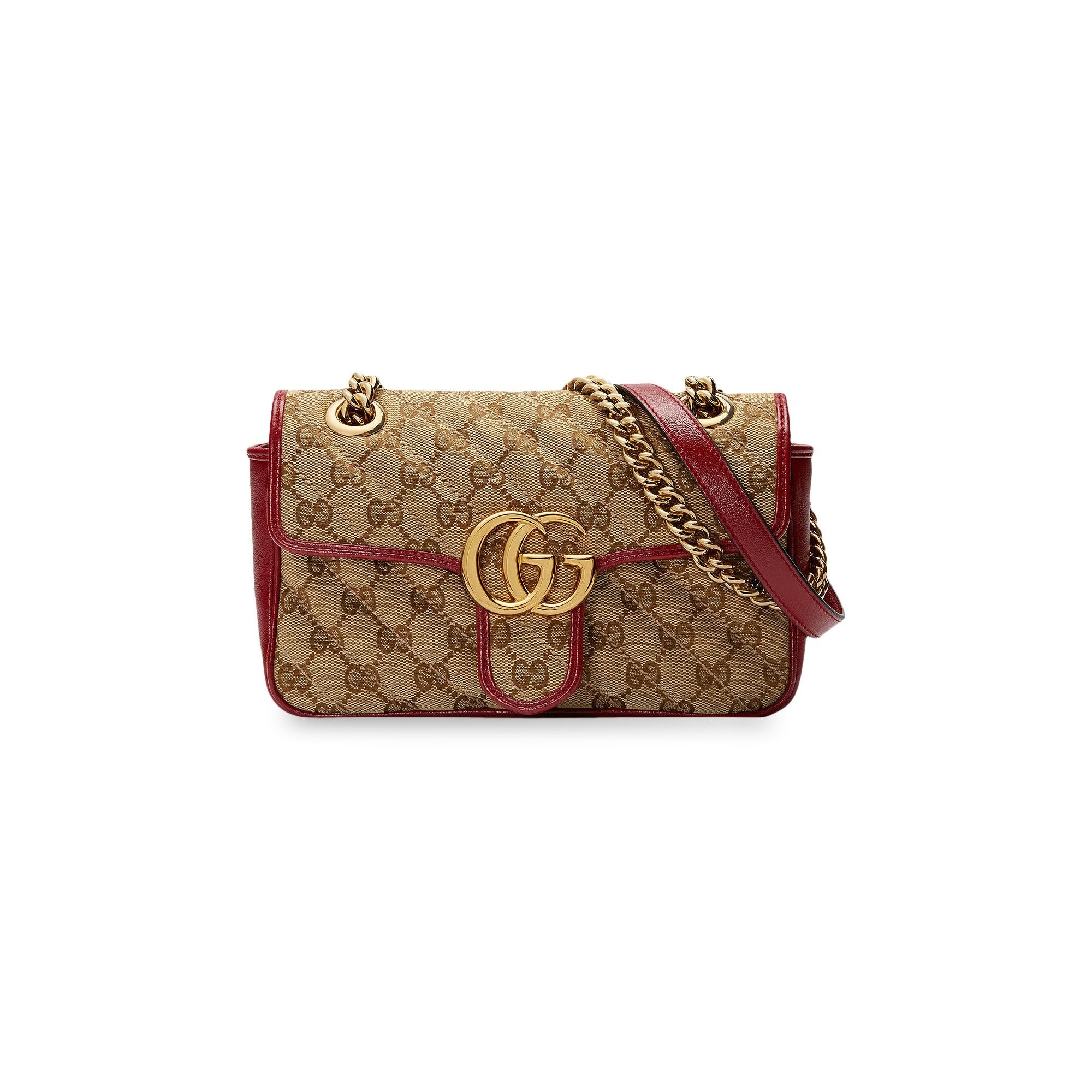Gucci GG Marmont Mini Bag 'Beige/Ebony/New Cherry Red' - 1