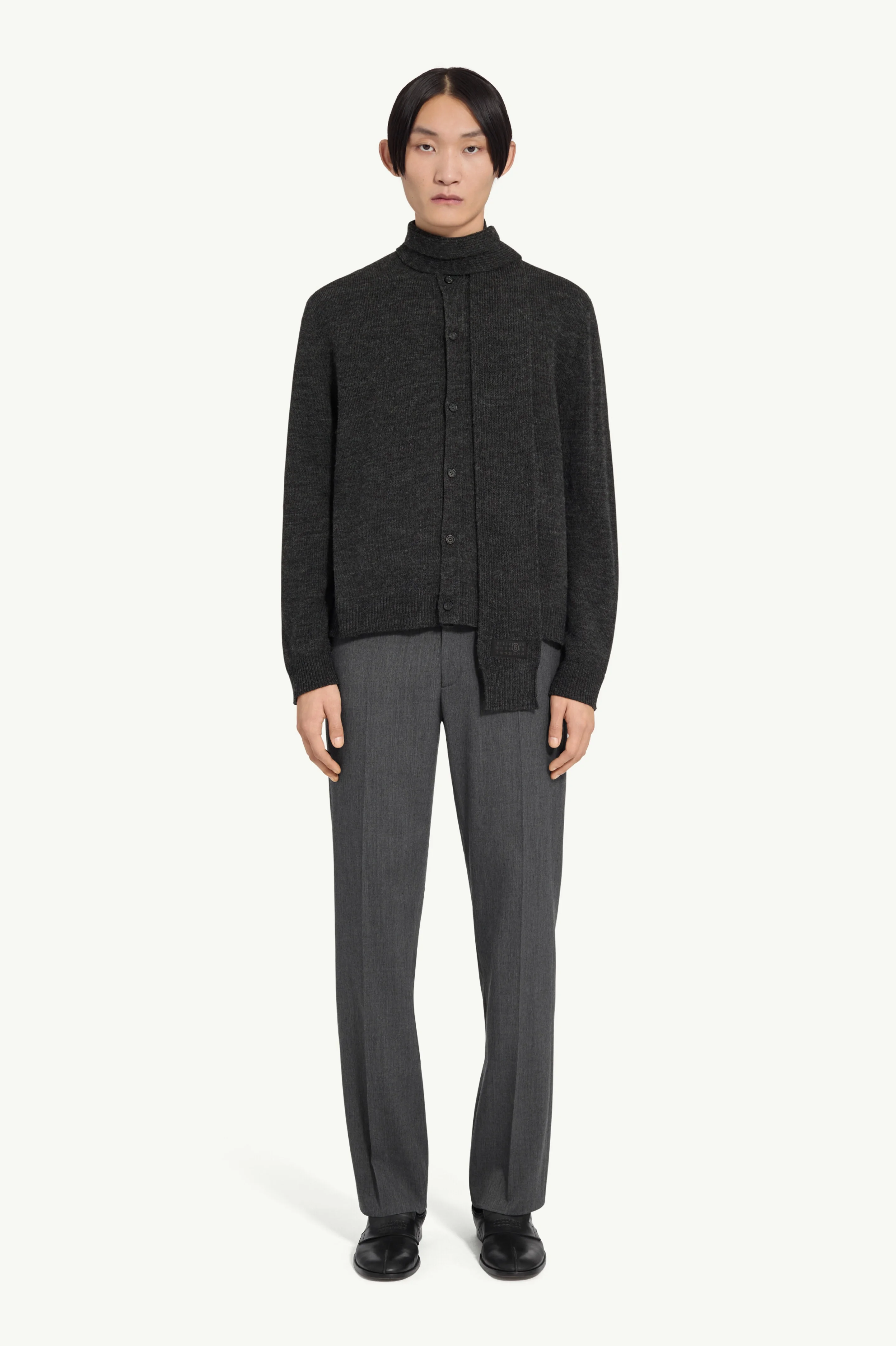 Scarf knit cardigan - 1