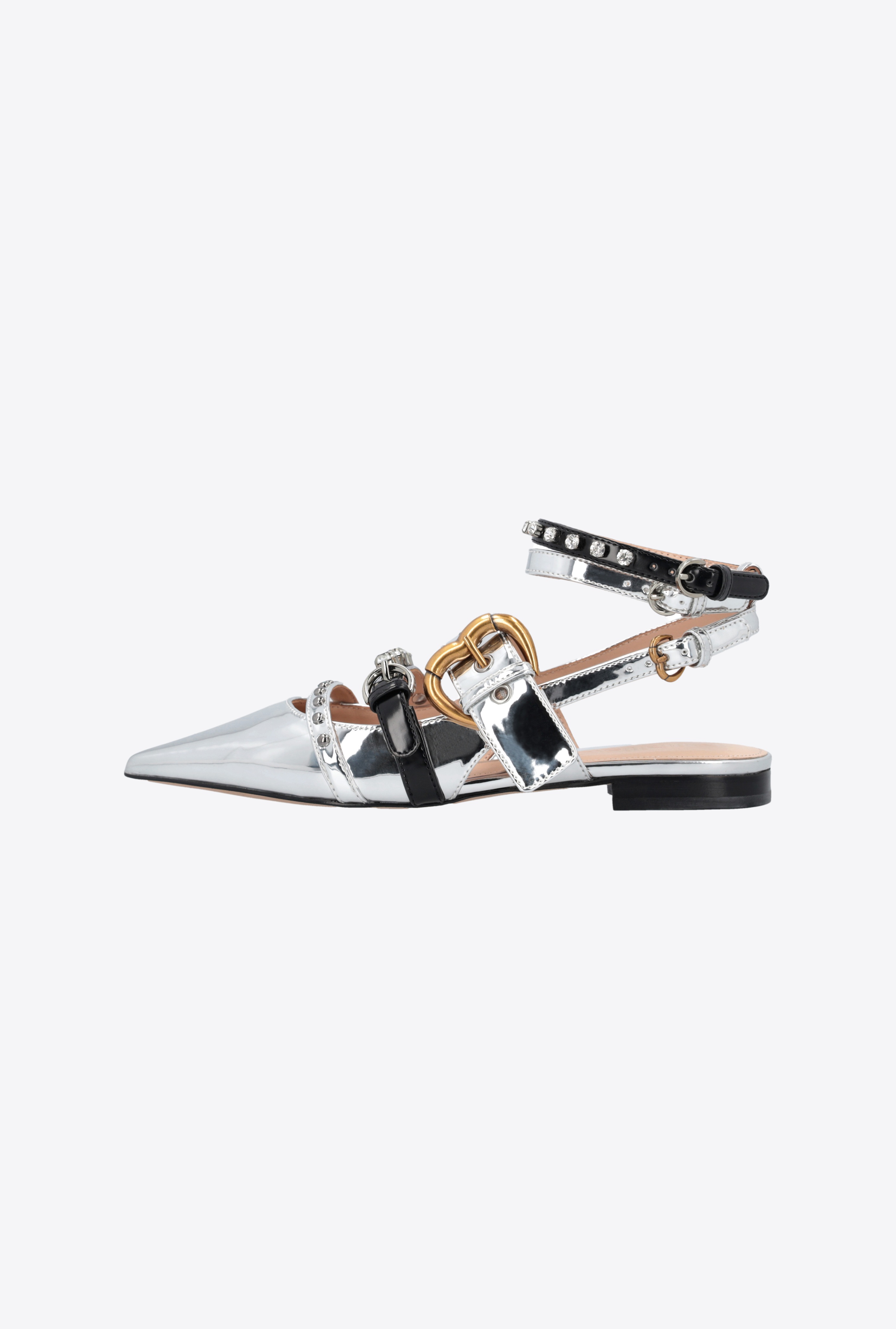 LAMINATED POINTED-TOE SLINGBACKS WITH RHINESTONES - 5