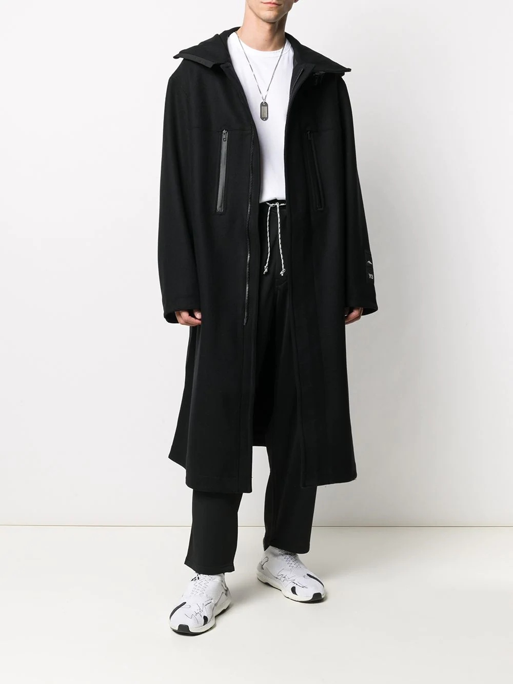 CH3 hooded long coat - 2