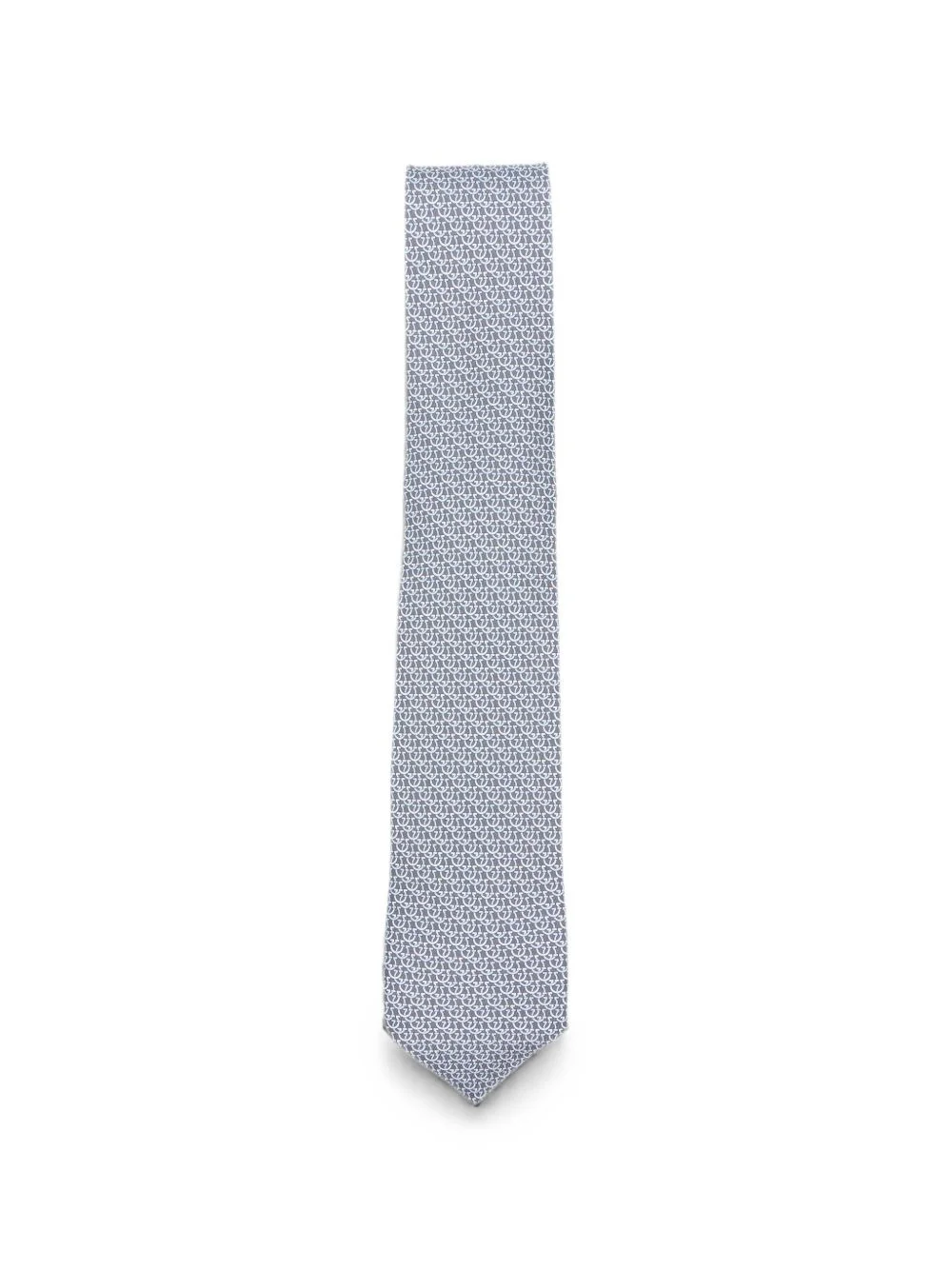 Gancini-pattern silk tie - 1