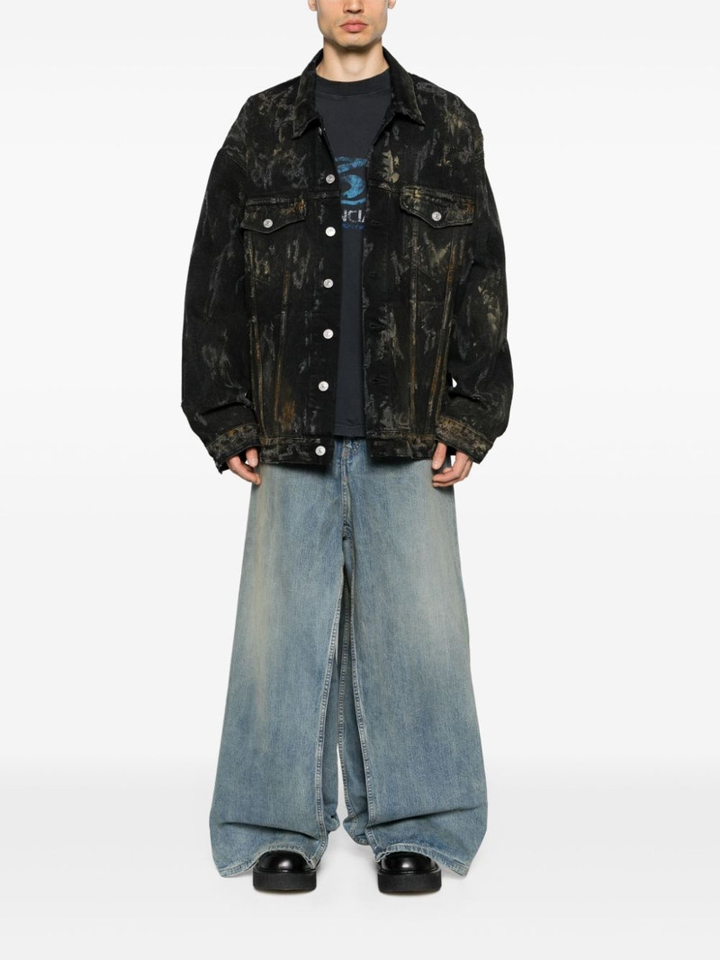 BALENCIAGA distressed-effect denim jacket outlook