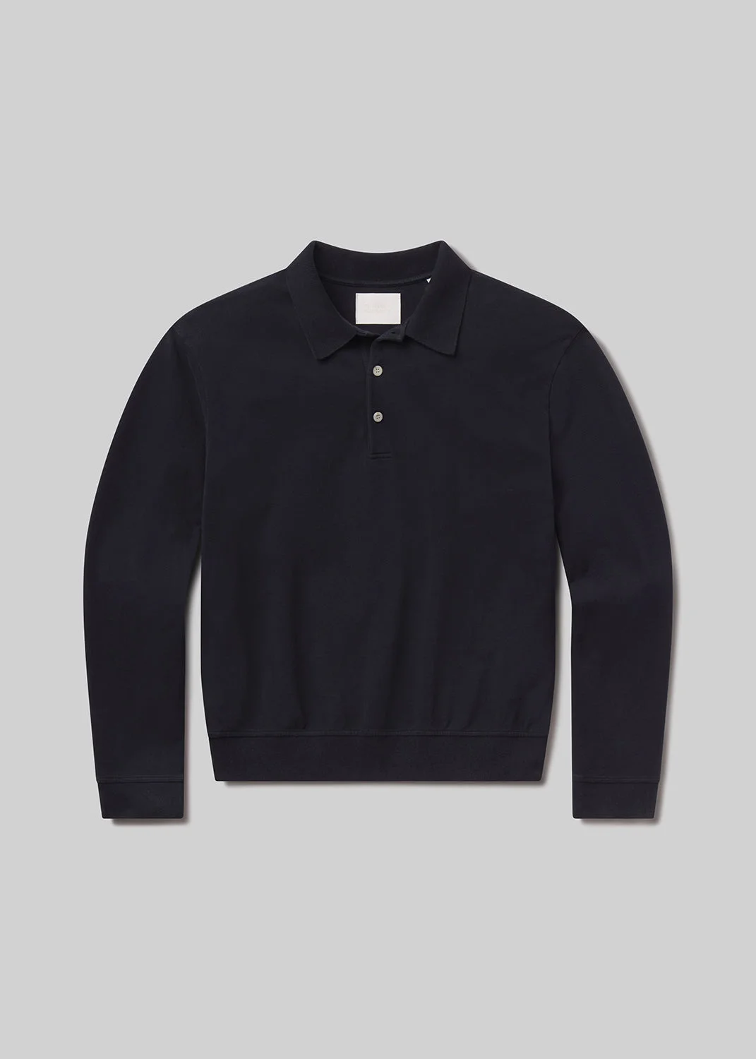 Long Sleeve Banded Polo In Navy - 1
