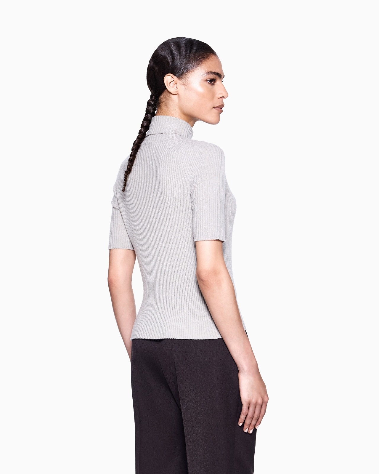 SHORT-SLEEVED CASHMERE ROLLNECK JUMPER - 3