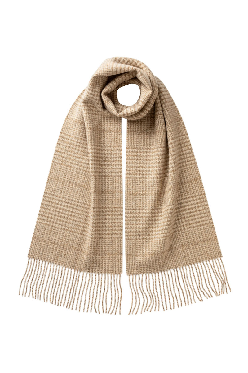 Tweed Glen Check Natural Scarf 1