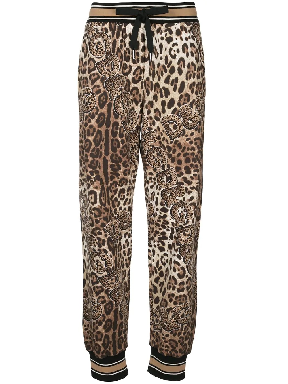 leopard print track pants - 1