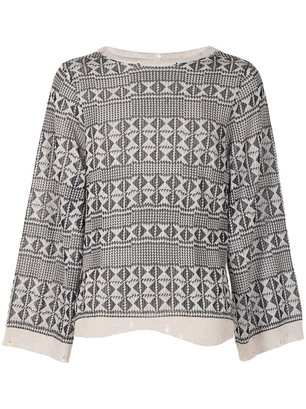 geometric-pattern knitted jumper - 1