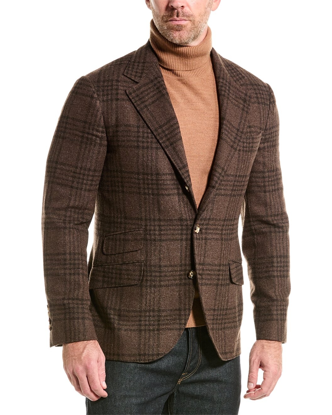 Brunello Cucinelli Wool & Silk-Blend Blazer - 3