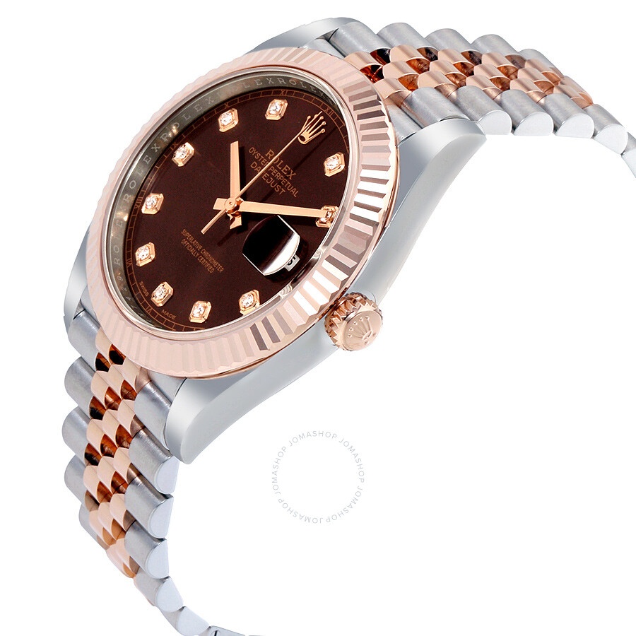 Rolex Datejust 41 Chocolate Diamond Dial Steel and 18K Everose Gold Jubilee Men's Watch 126331CHDJ - 2