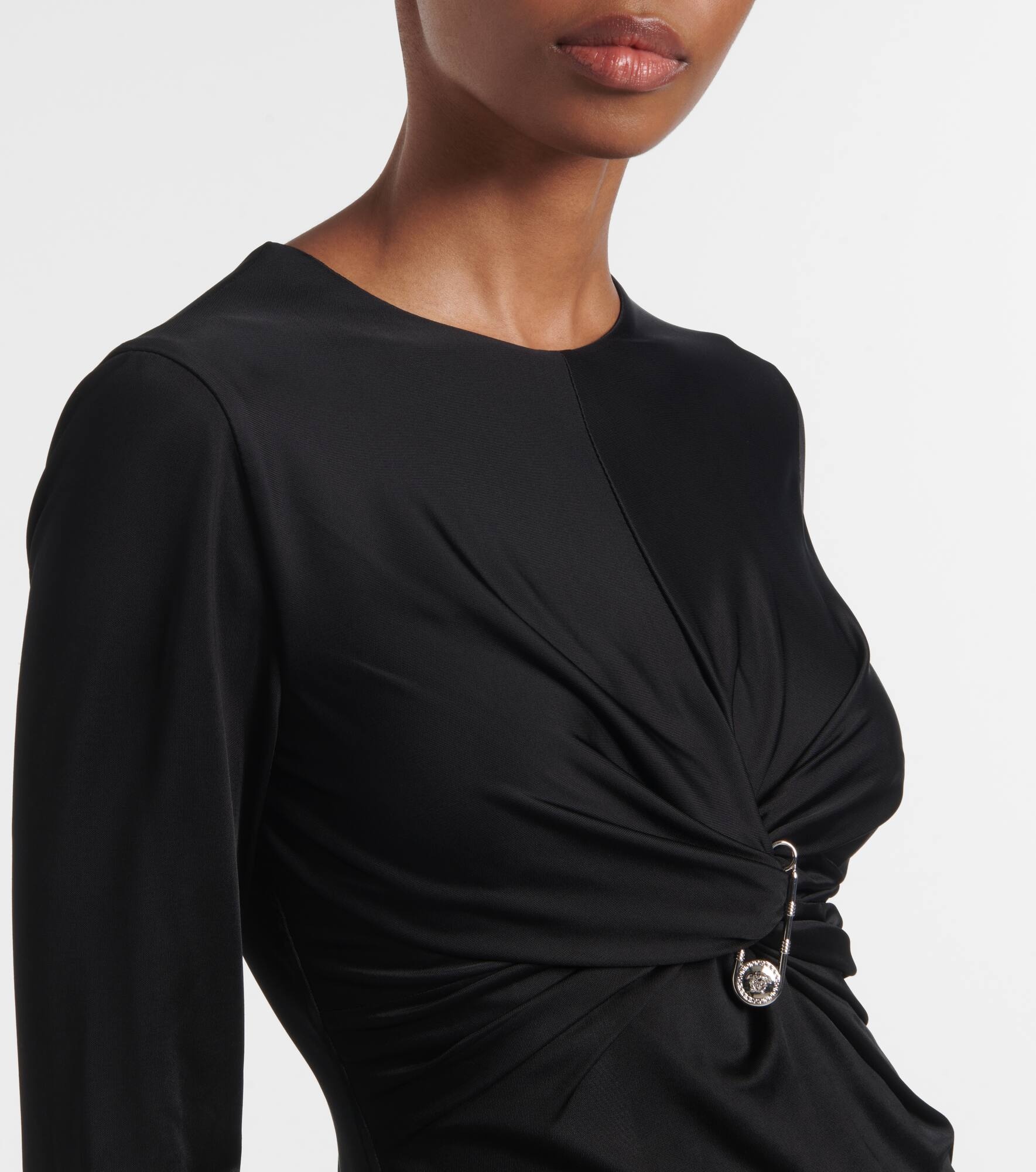 Safety Pin gathered jersey midi dress - 4