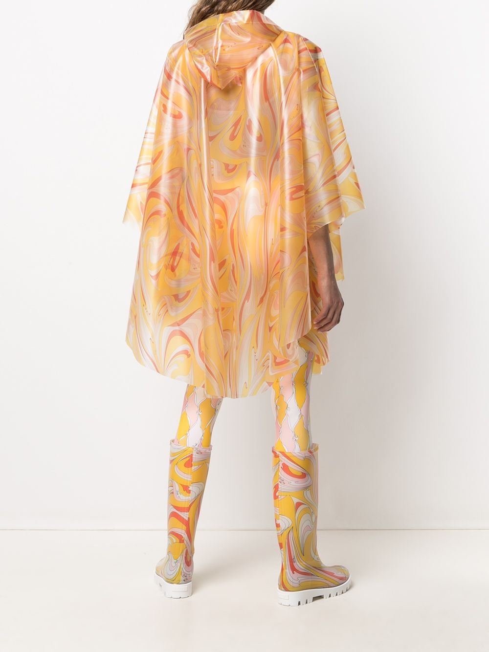 Vortici-print rain cape - 4