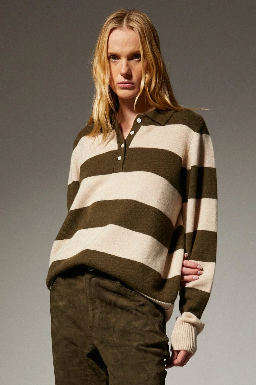 CASHMERE POLO SWEATER - 1