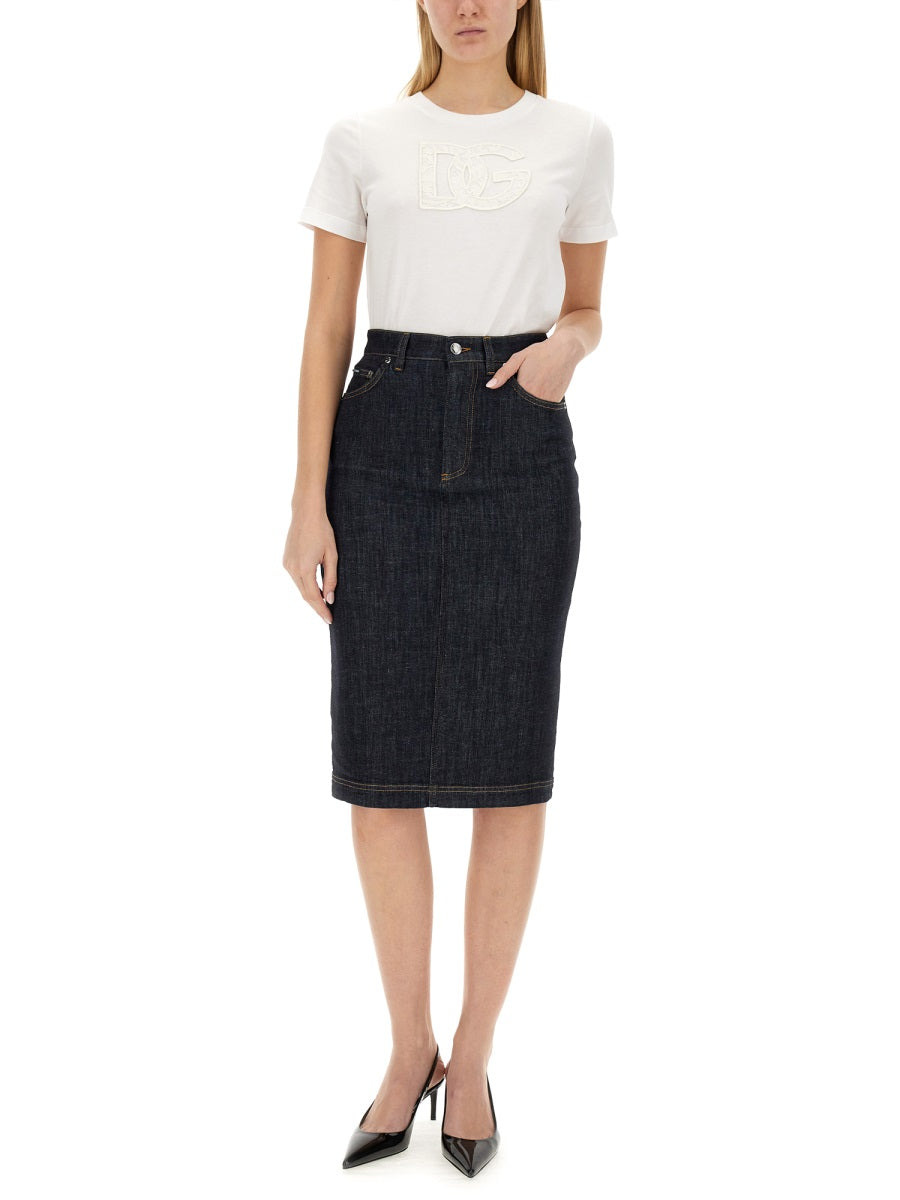 Dolce & Gabbana Women T-Shirt With Logo Patch - 2
