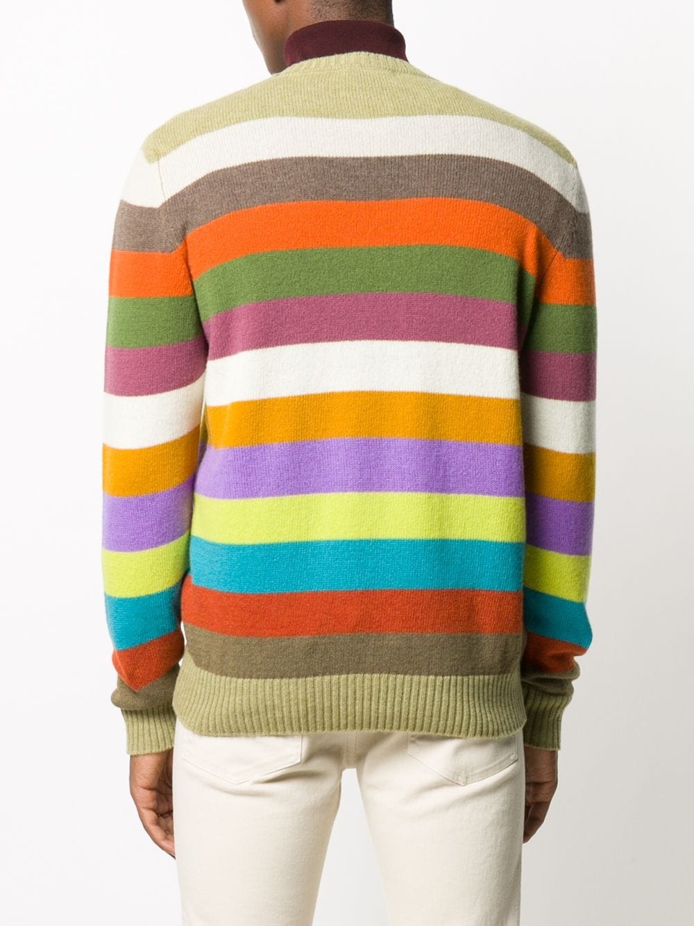 striped logo embroidered jumper - 4