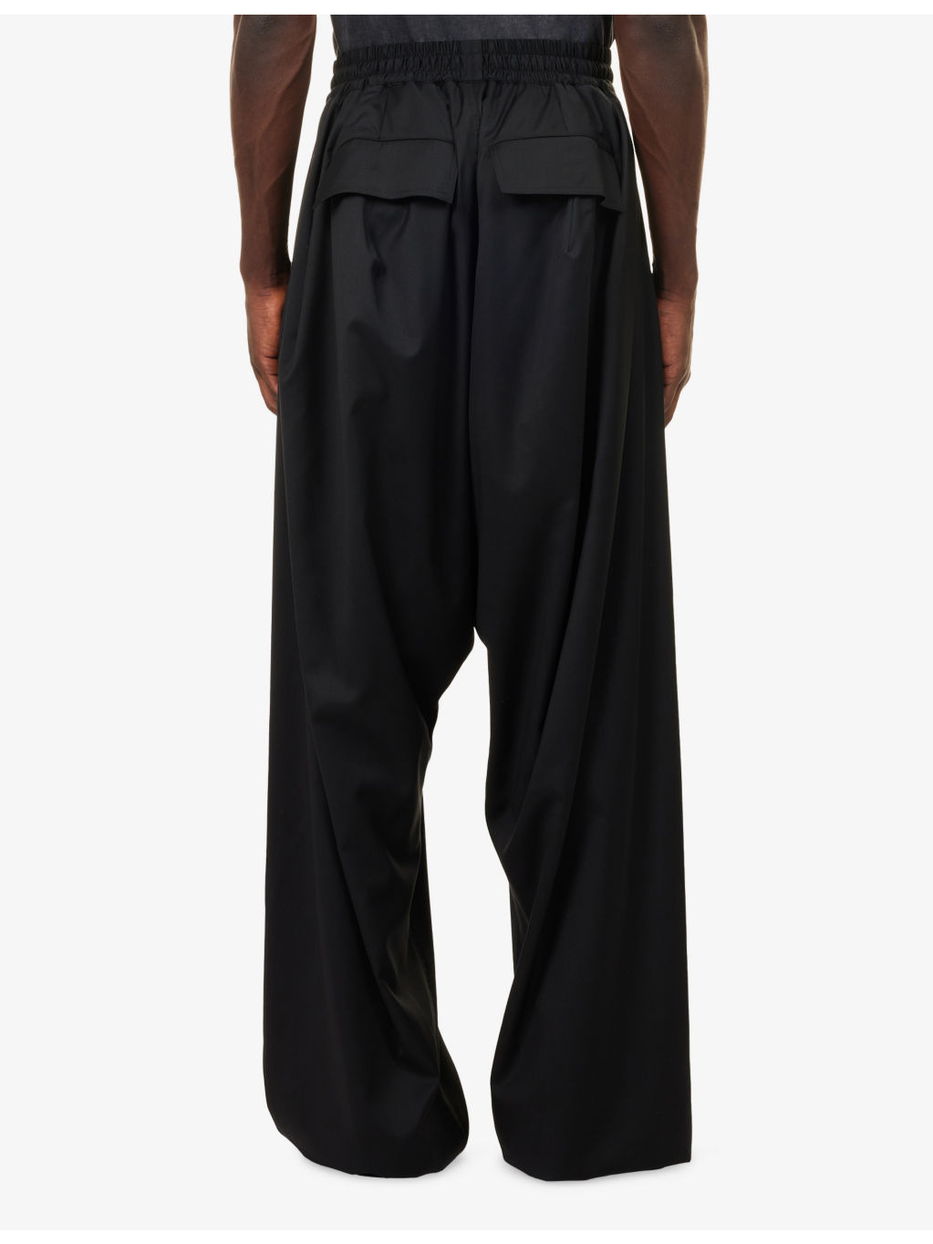 Balloon Drawstring-Waist Wool Trousers - 4
