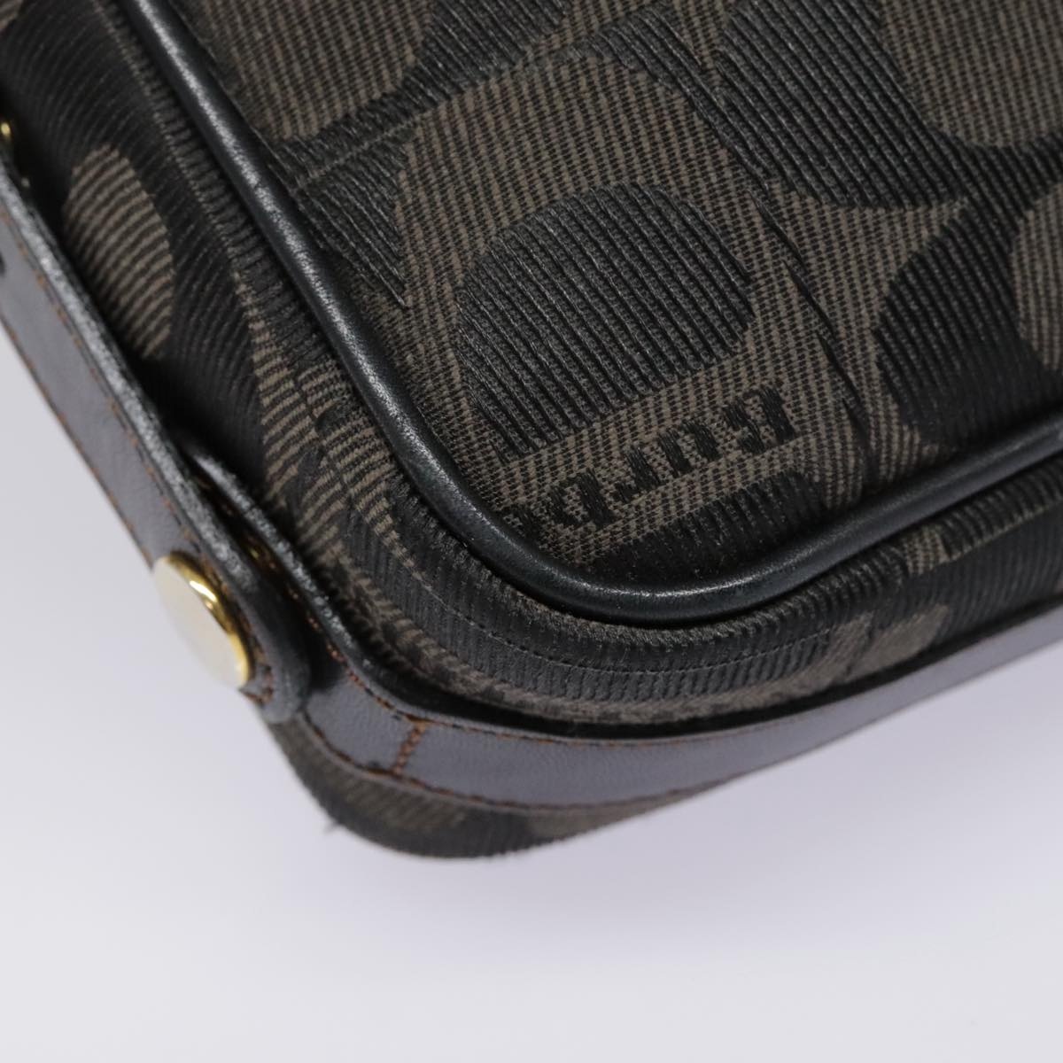 Burberry Shoulder Bag Canvas Gold Black - 14