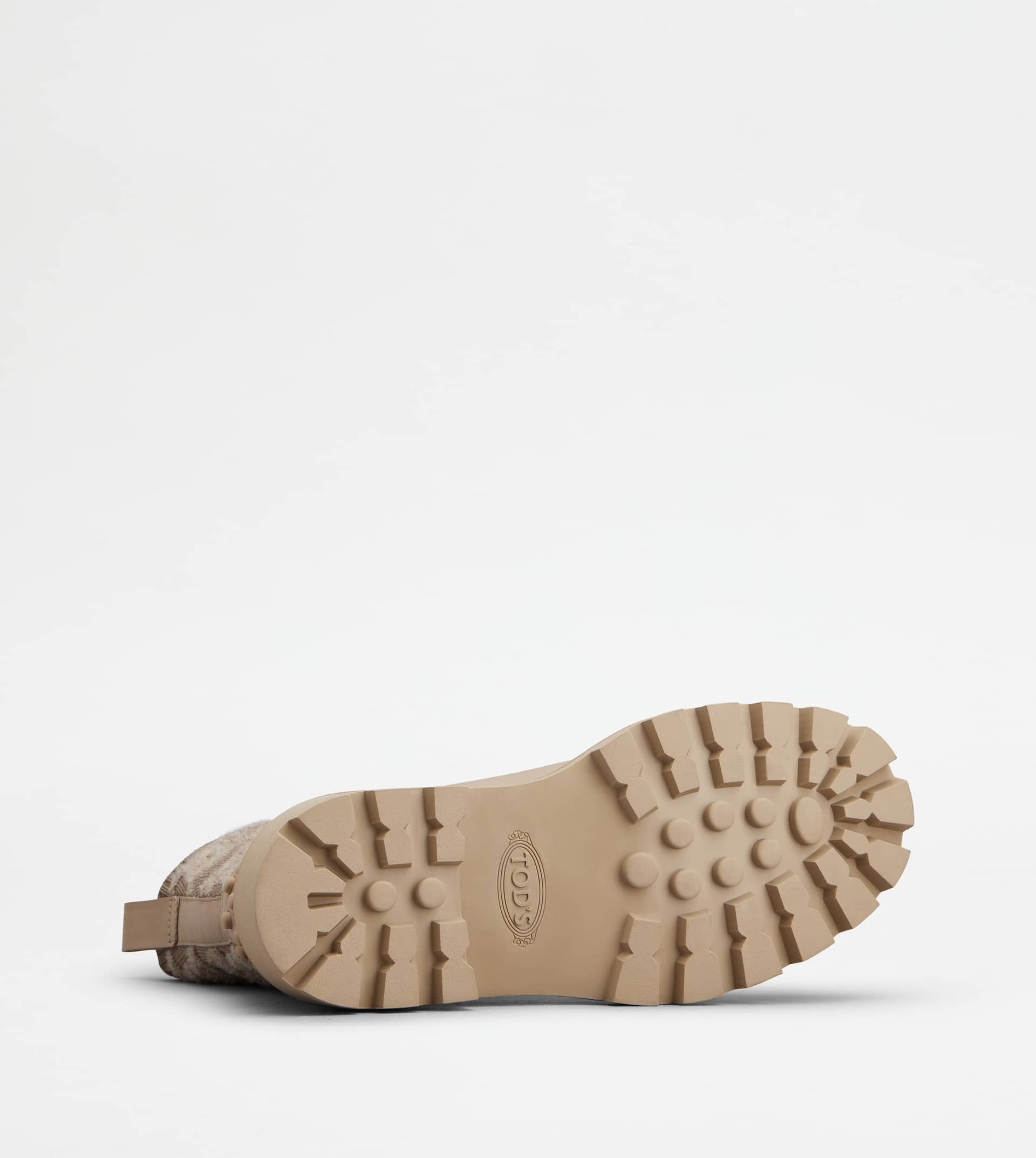 KATE COMBAT BOOTS IN FABRIC AND LEATHER - BEIGE - 4