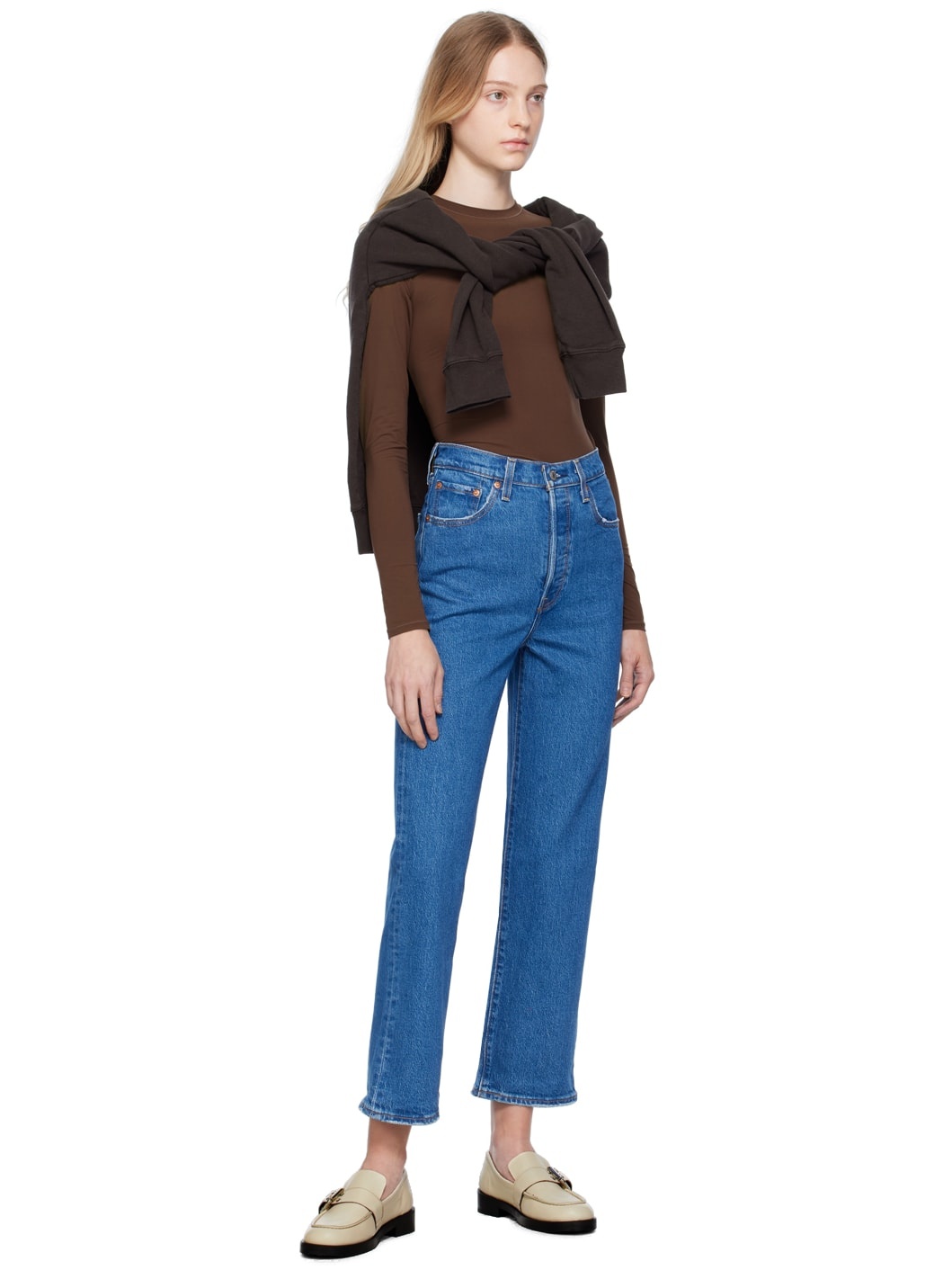 Blue Ribcage Straight Ankle Jeans - 4