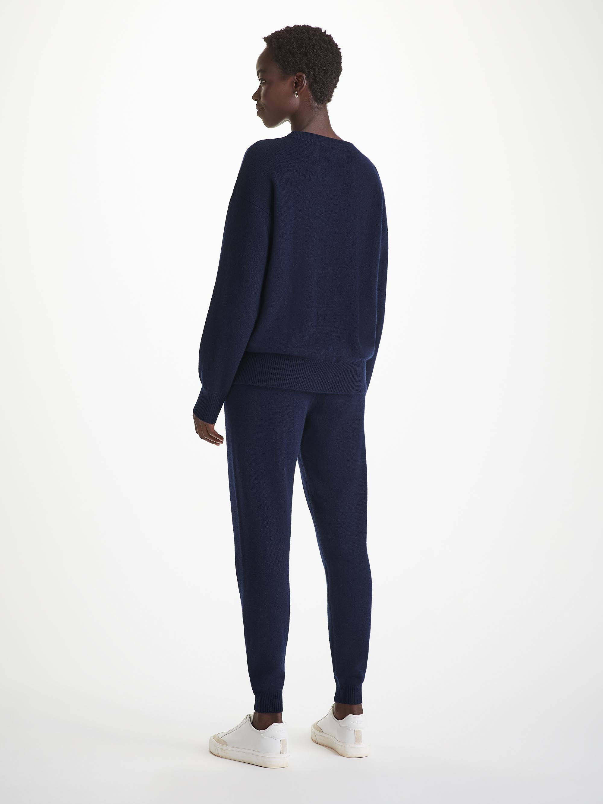 Women's Relaxed Sweater Daphne Cashmere Navy - 4