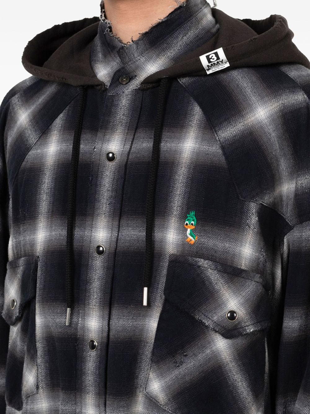 hooded plaid shirt - 5