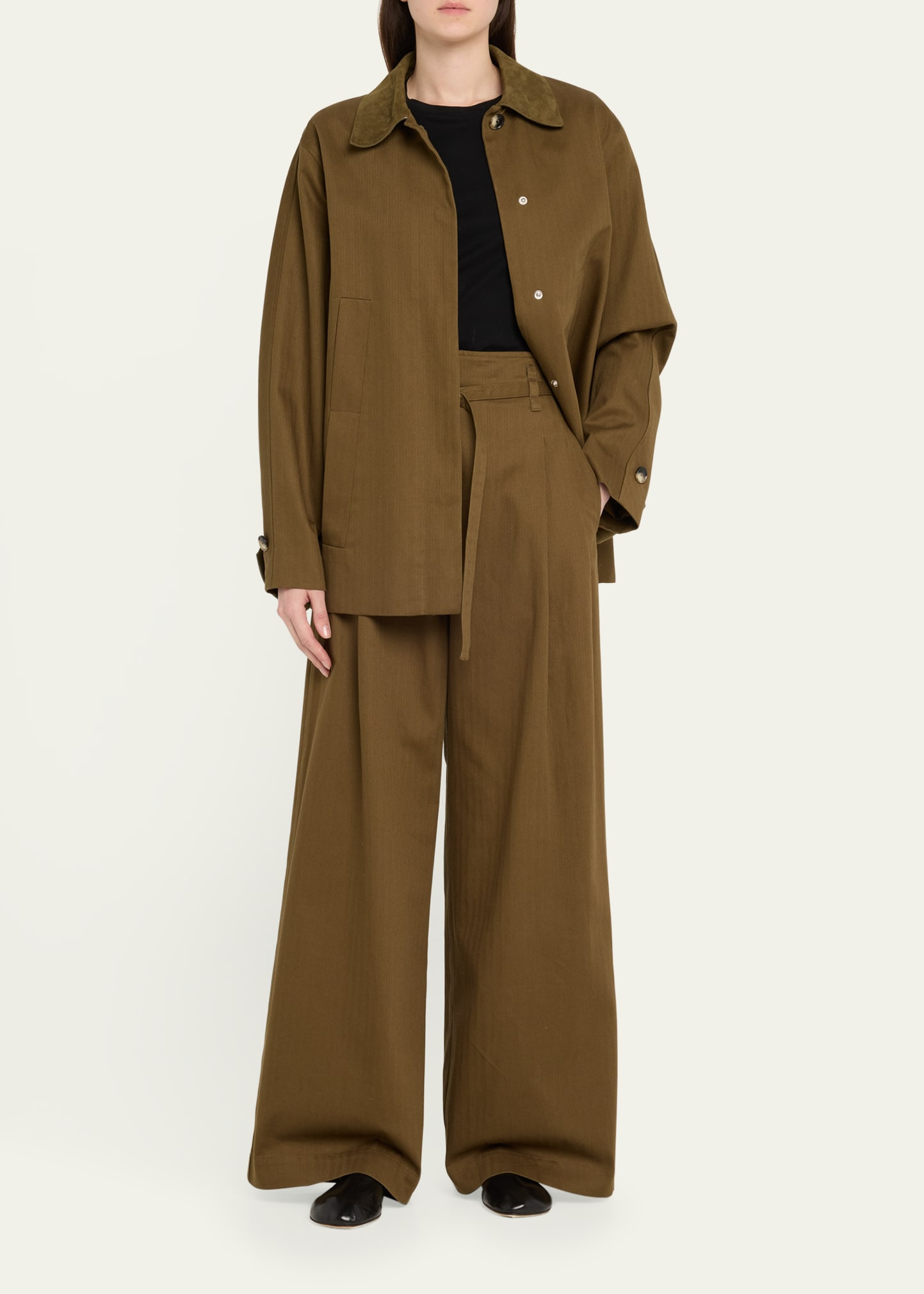 Raver Belted Fine Herringbone Pants - 2