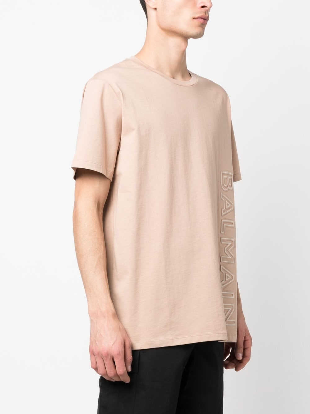 logo-embossed cotton T-shirt - 3