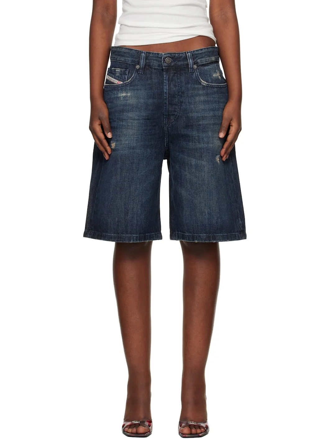 Navy De-Sire-Short Denim Shorts - 1