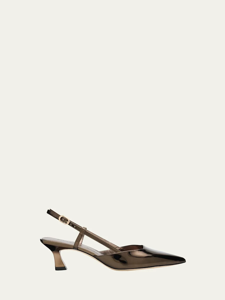 Vinnie Metallic Kitten Slingback Pumps - 1
