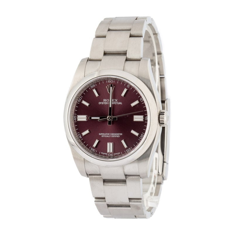 Rolex Oyster Perpetual Ref 116000 Red Grape Dial - 2