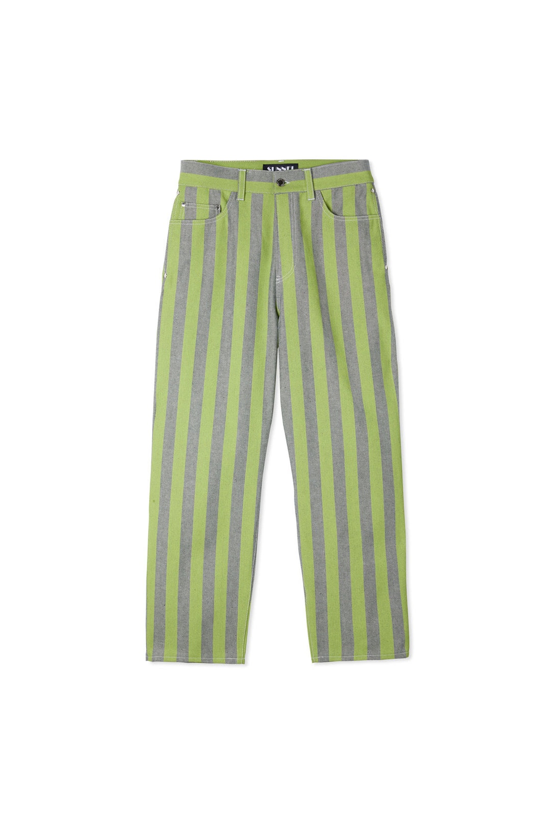 PANTS / denim / green stripes - 1
