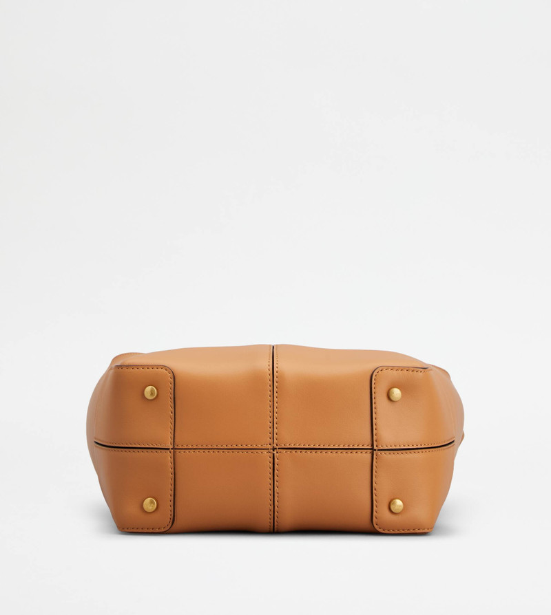 TOD'S DI BAG FOLIO SHOULDER BAG IN LEATHER SMALL - BROWN 4