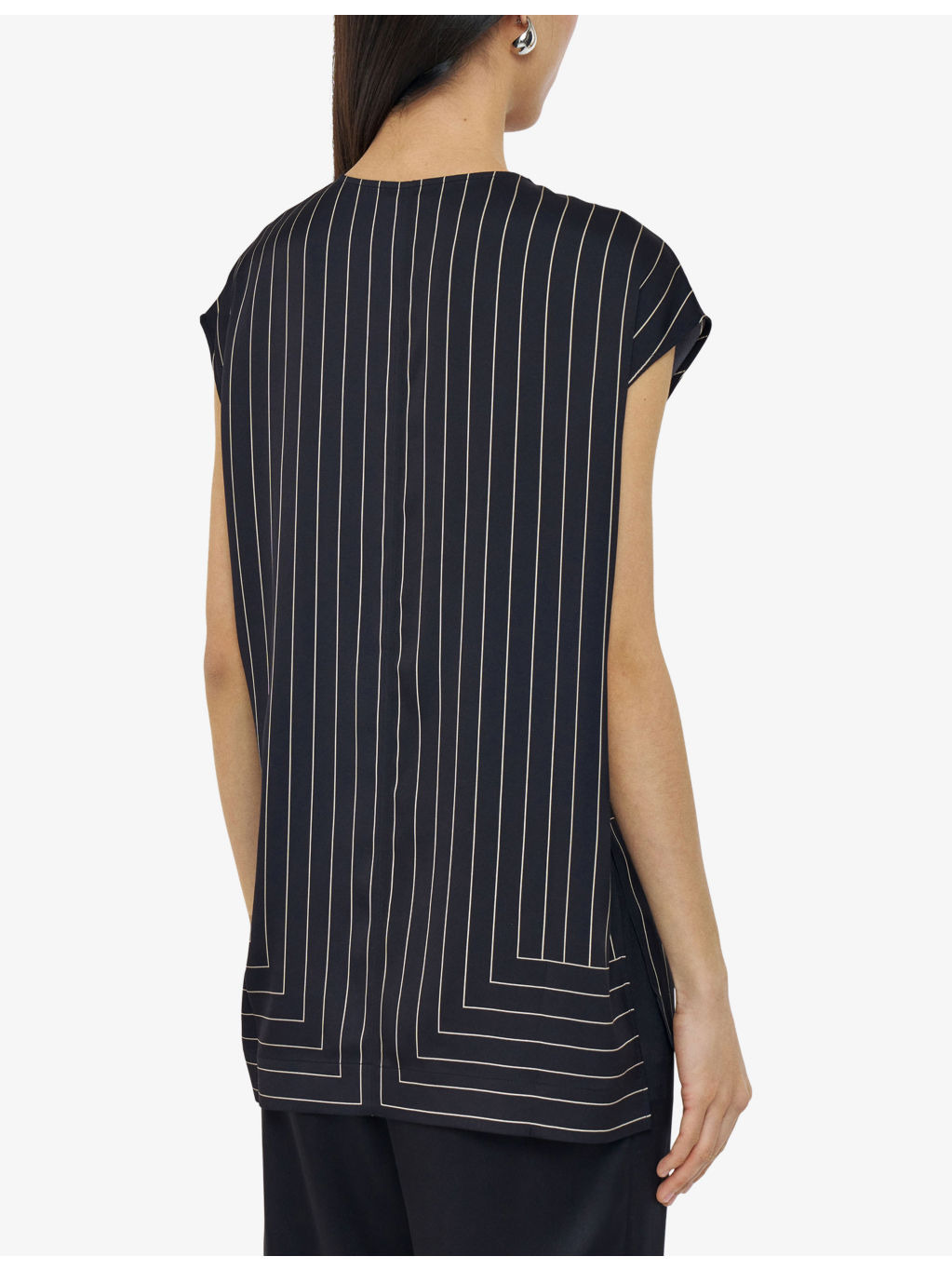 Louison Geometric-Stripe Stretch Silk-Blend Top - 4