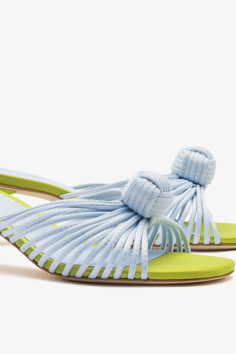 Valerie Mule Powder Blue and Green Satin 4