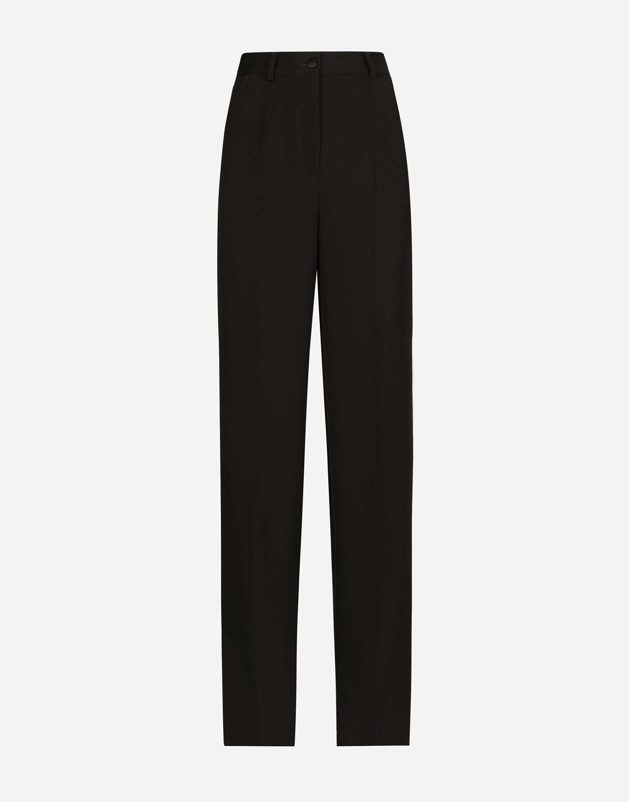 Wool gabardine tuxedo pants - 1