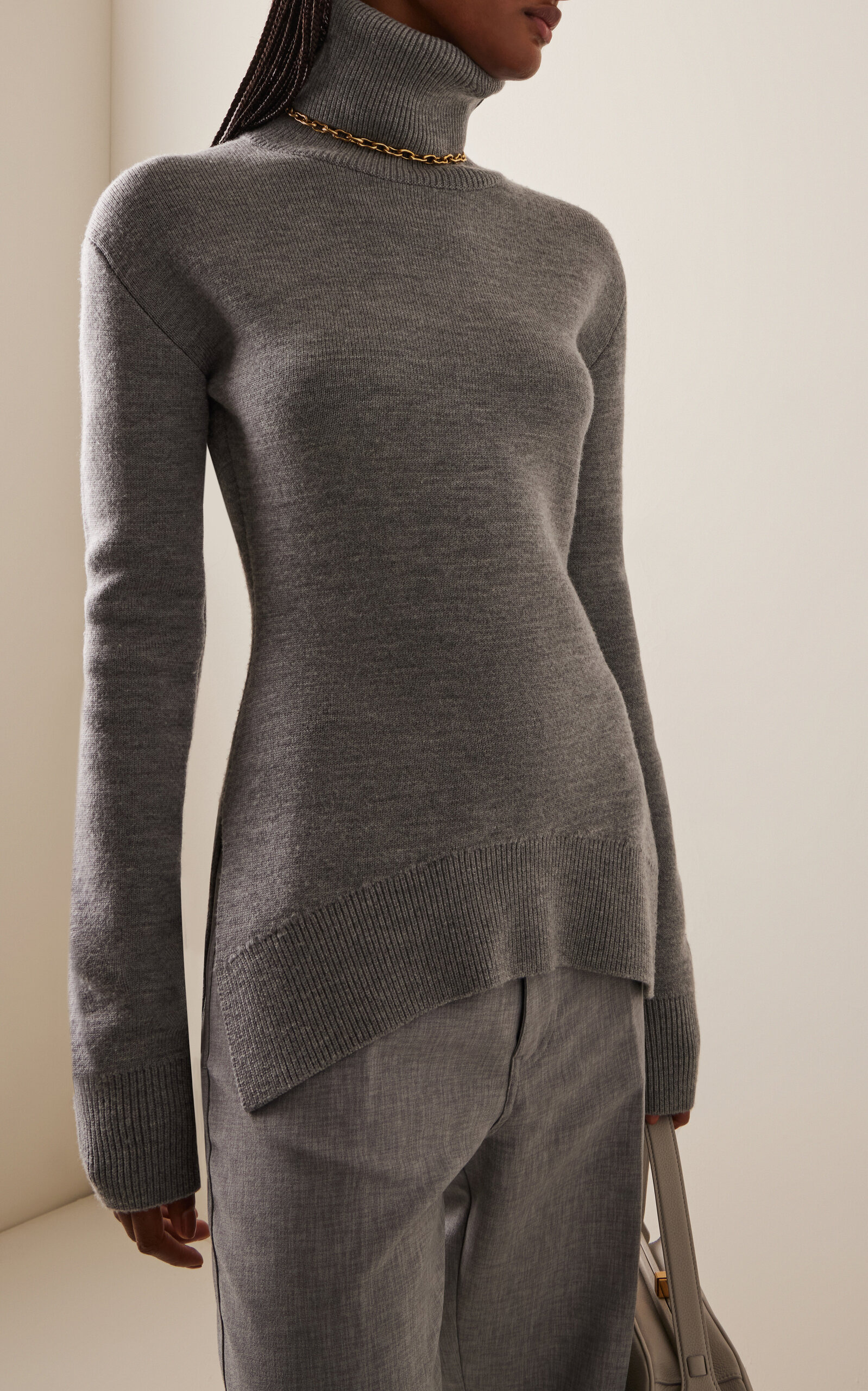 Wool Turtleneck Top grey - 2