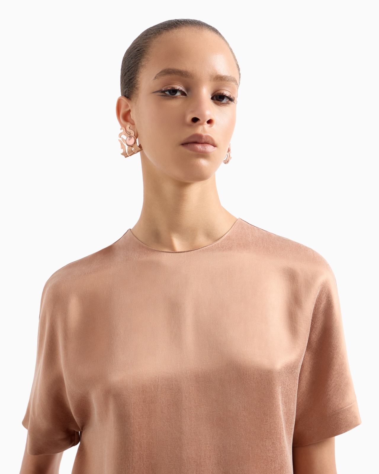 CUPRO AND VISCOSE CREW-NECK BLOUSE - 5