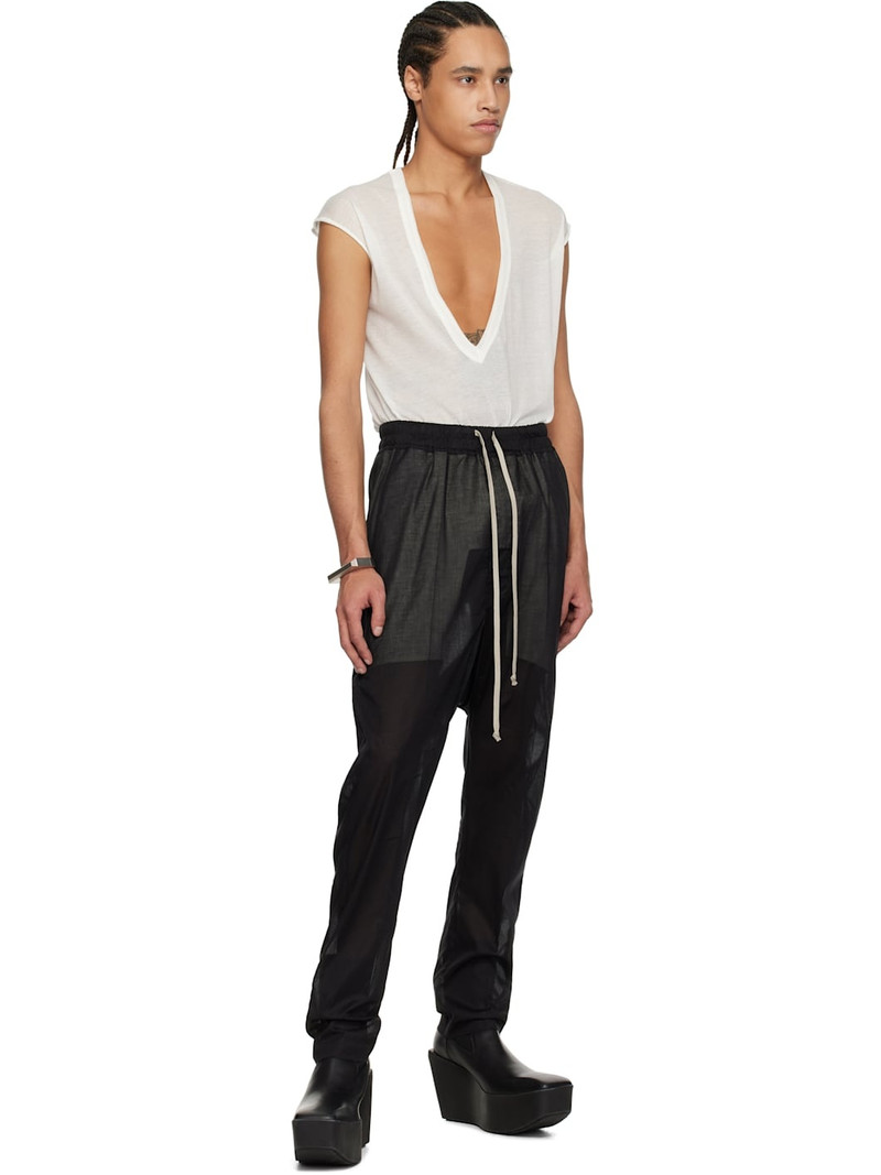 Rick Owens Black Hollywood Drawstring Long Trousers outlook