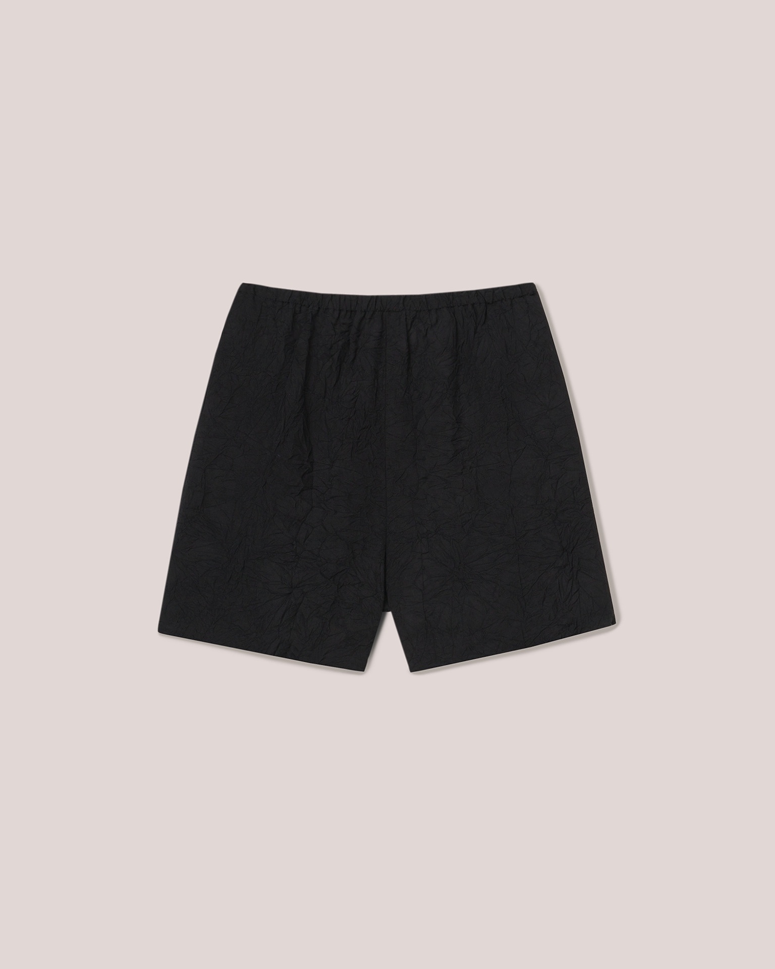 FUSA - Crinkled shirting shorts - Black - 1
