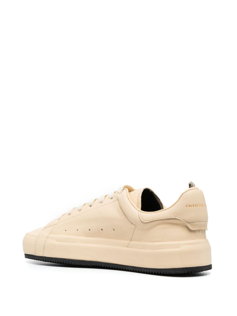 low-top leather sneakers - 3