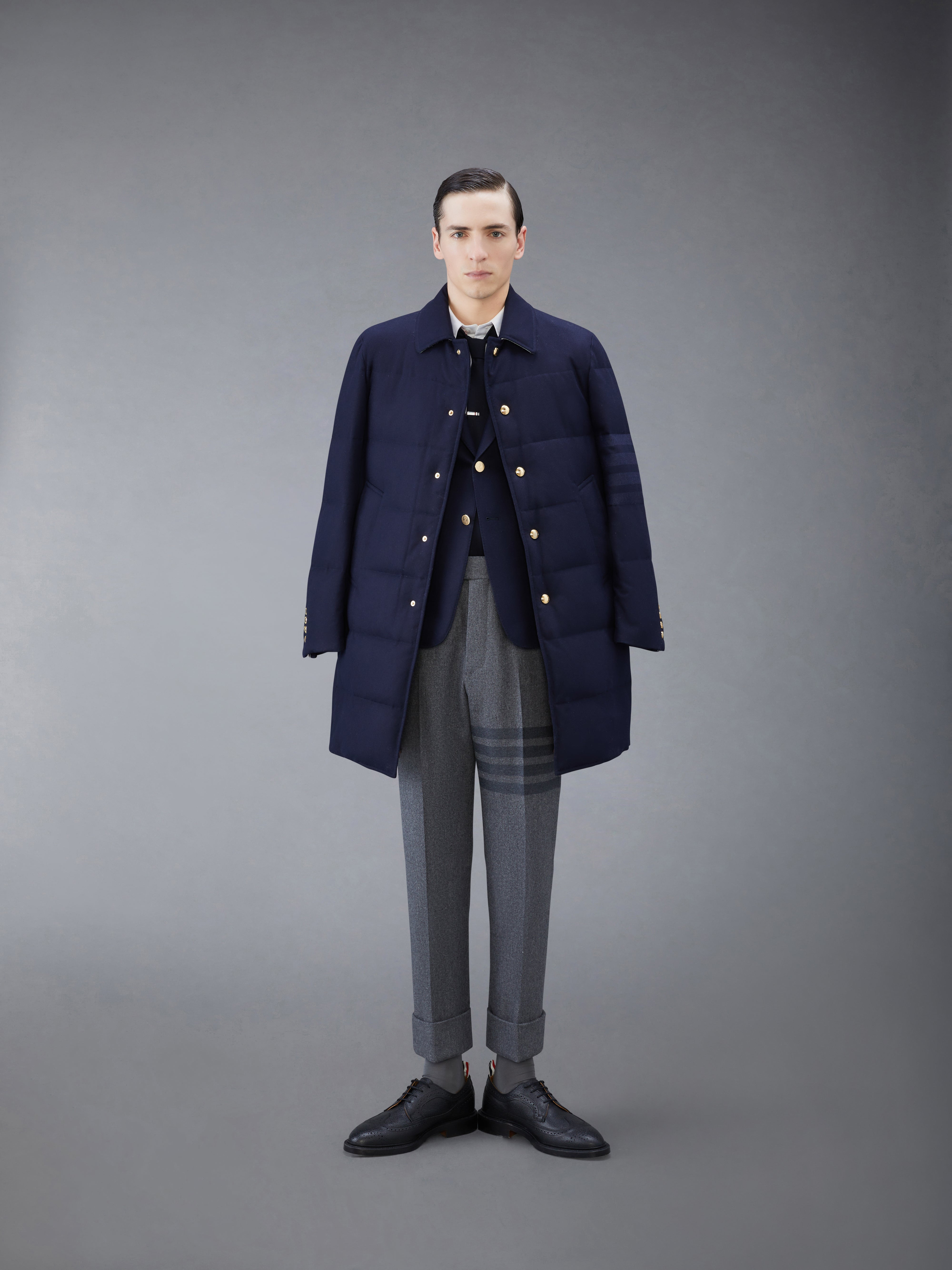flannel tonal 4-Bar shirt jacket - 4