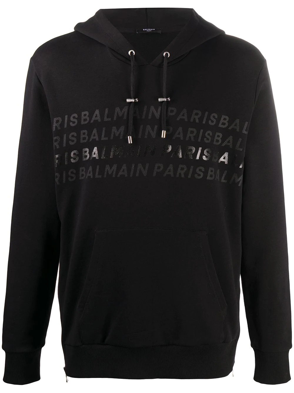 logo print drawstring hoodie - 1