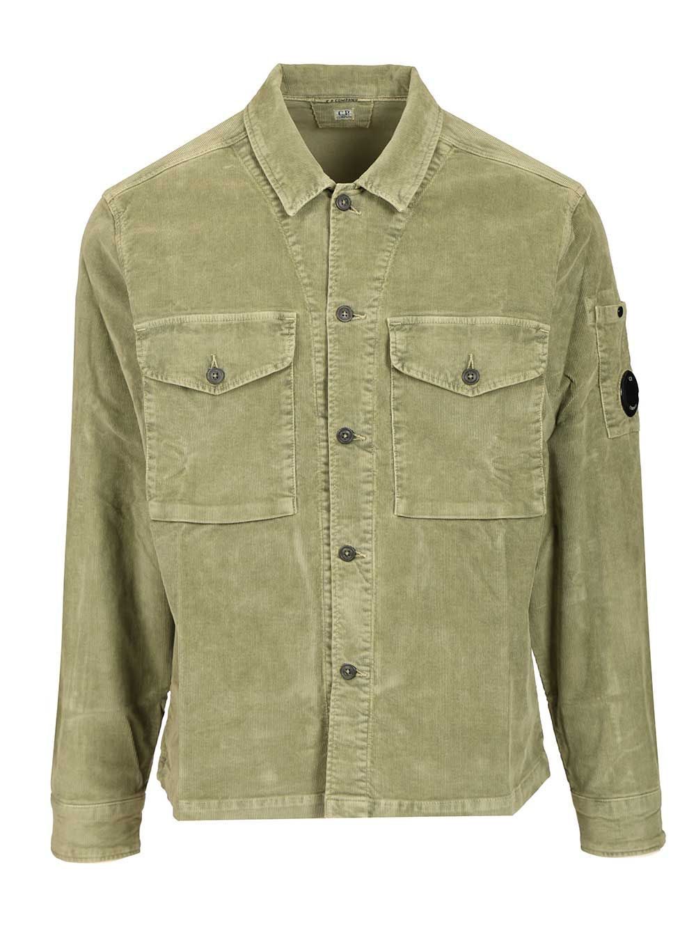 Overshirt In Stretch Velvet Shirts Green - 1