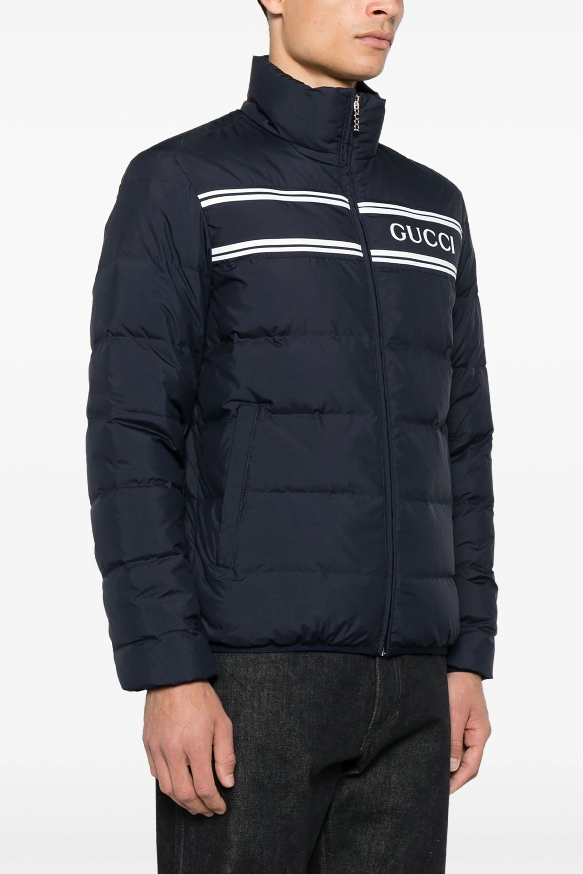 Logo print down jacket - 2