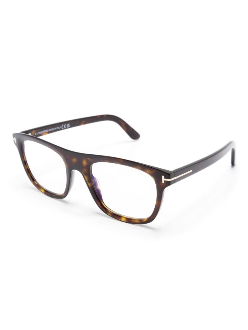TOM FORD tortoiseshell square-frame glasses outlook
